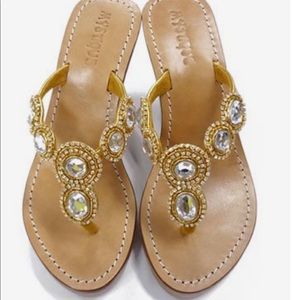 GUC Mystique Jeweled Crystal Wedge Sandals